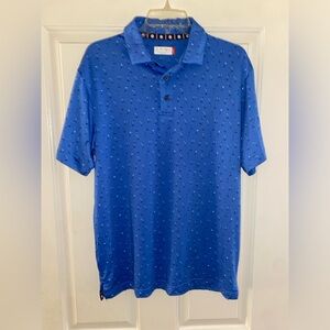 Ben Hogan Blue Golf Pattern Short Sleeve Polo Size Medium